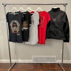 Harley Davidson Tee’s + Riding Jacket Medium Small